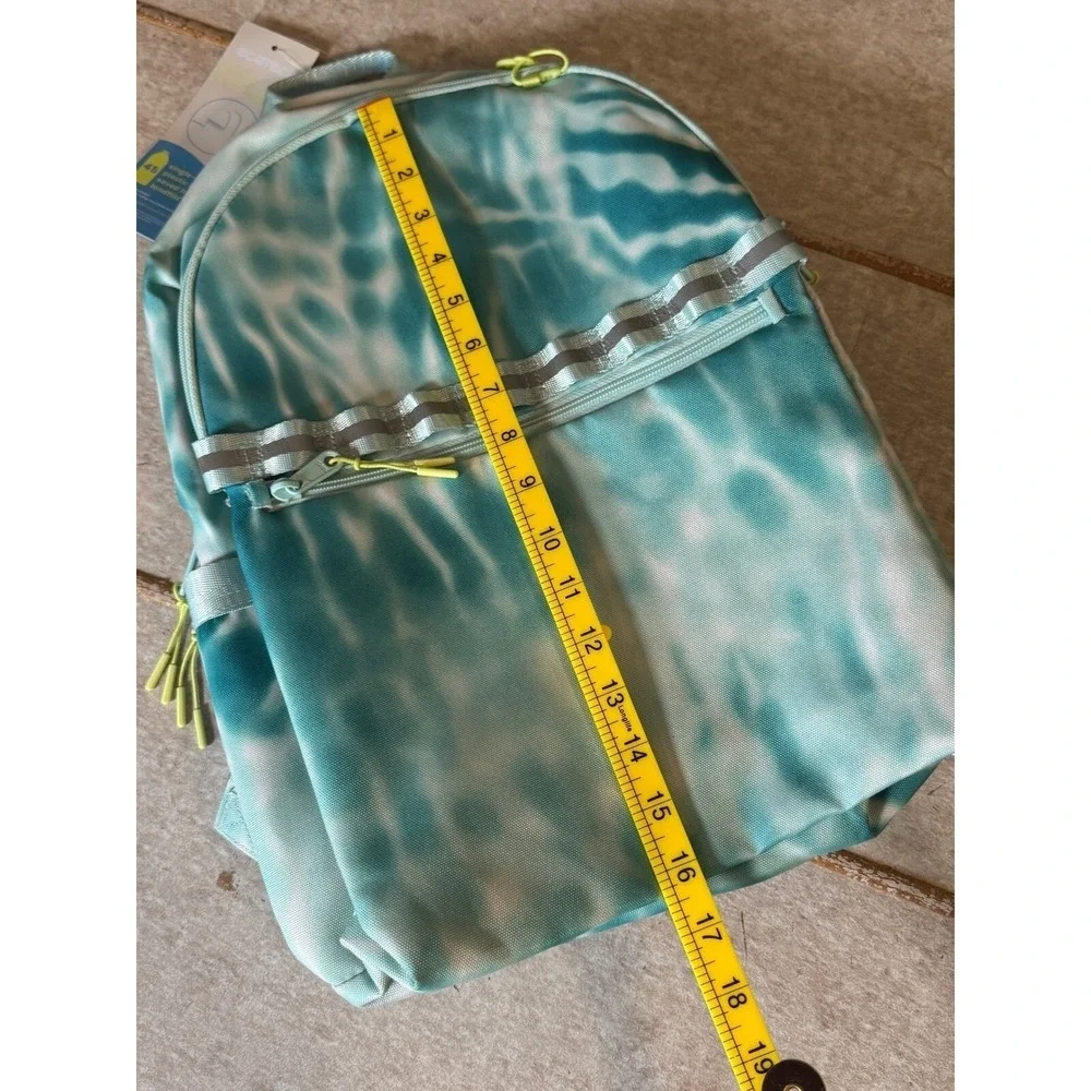 EcoTech Riley Tie Dye Backpack Y2K Soft Girl Travel Laptop Bag NWT Aqua Recycle